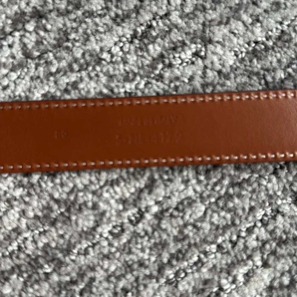Celine Triomphe Belt in Natural Calfskin-Brown Size 80